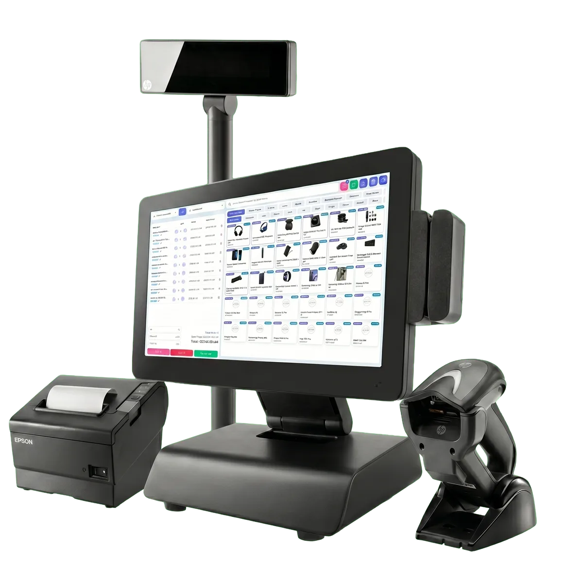 The Nexus POS sales dashboard shown on a counter-top terminal